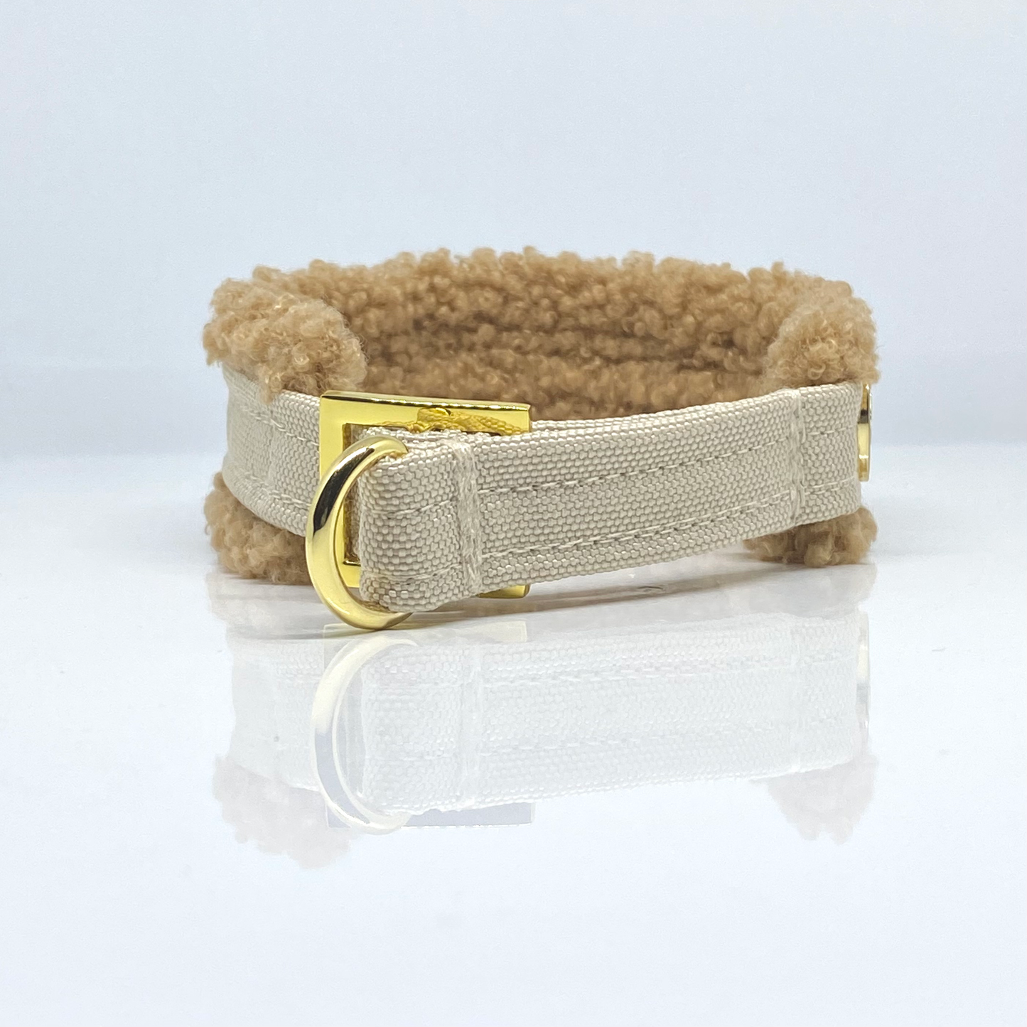 Unterlegtes Halsband CHAMPAGNER + TEDDY – Ansicht 2