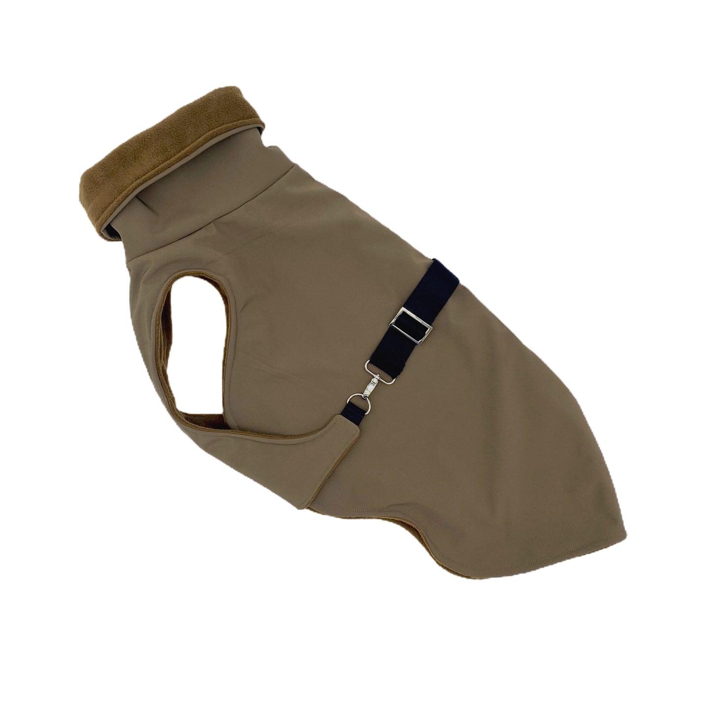 Hundemantel Softshell TAUPE mit Brustgurt