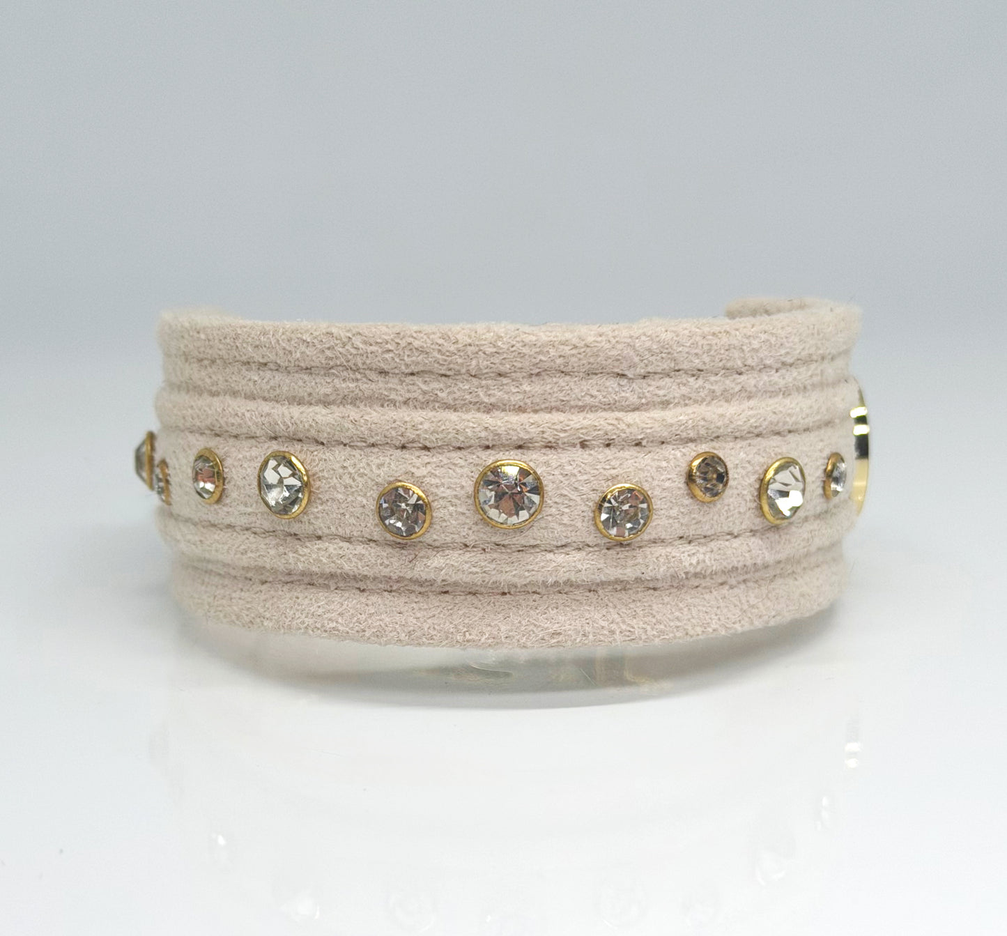 Unterlegtes Halsband SAND Velours