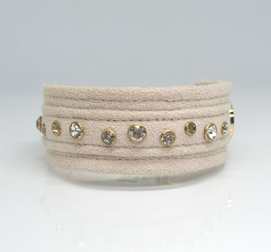 Unterlegtes Halsband SAND Velours