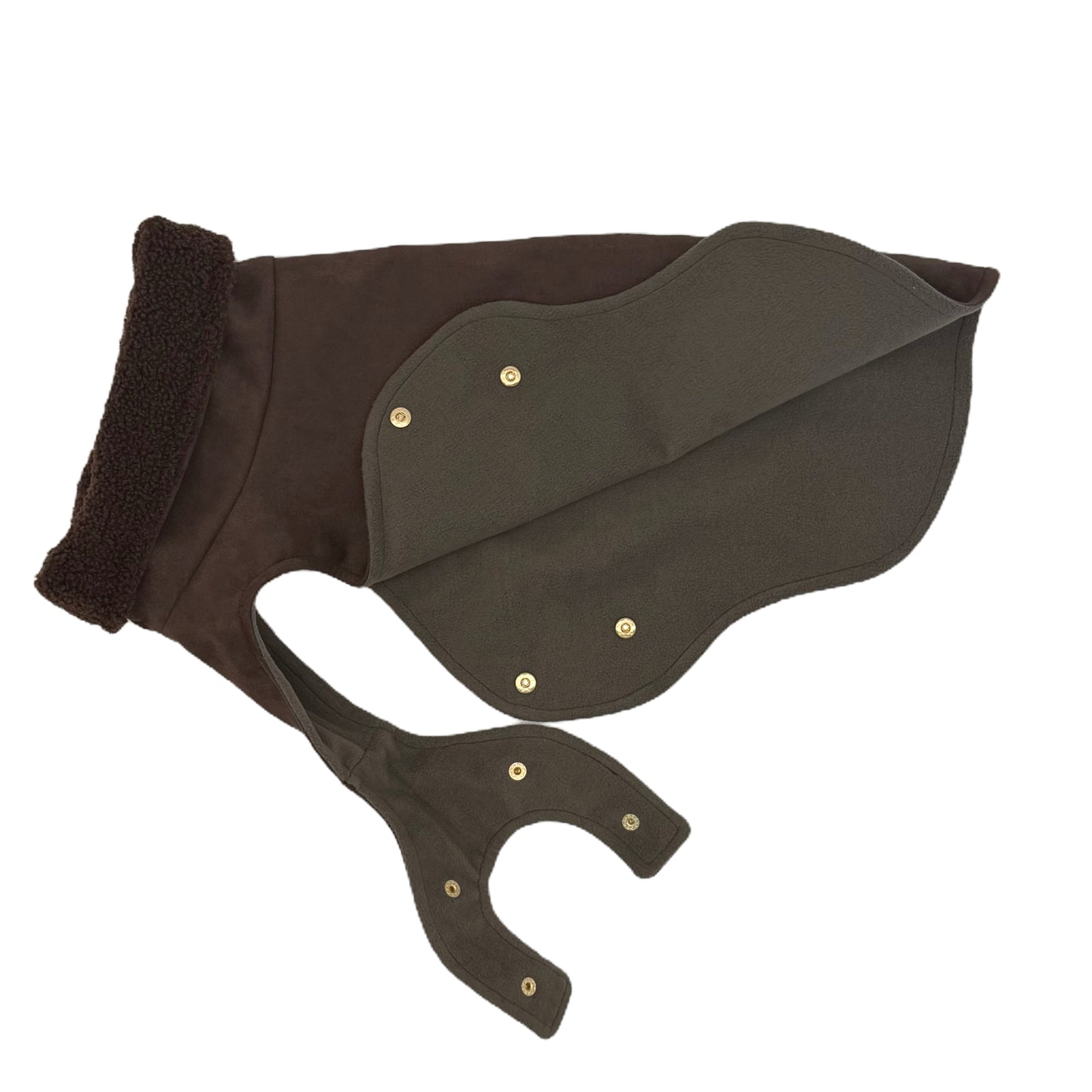 Hundemantel Velours CHESTNUT + Teddy DARK MOCCA – Ansicht 3