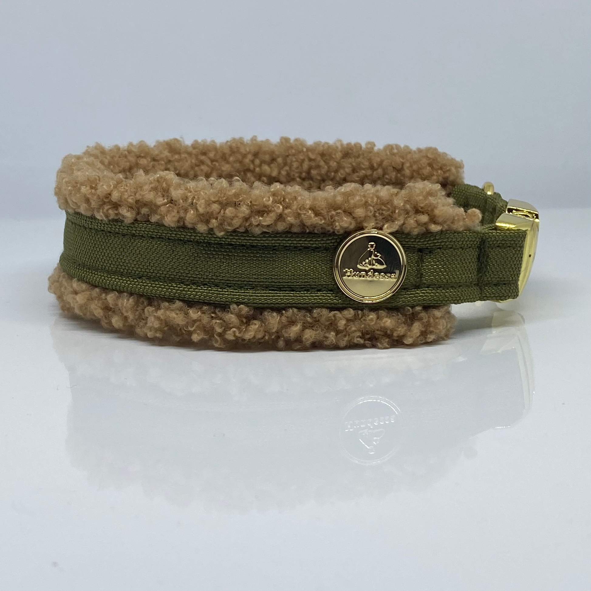 Unterlegtes Halsband OLIVE + Teddy HELLBRAUN – Ansicht 2