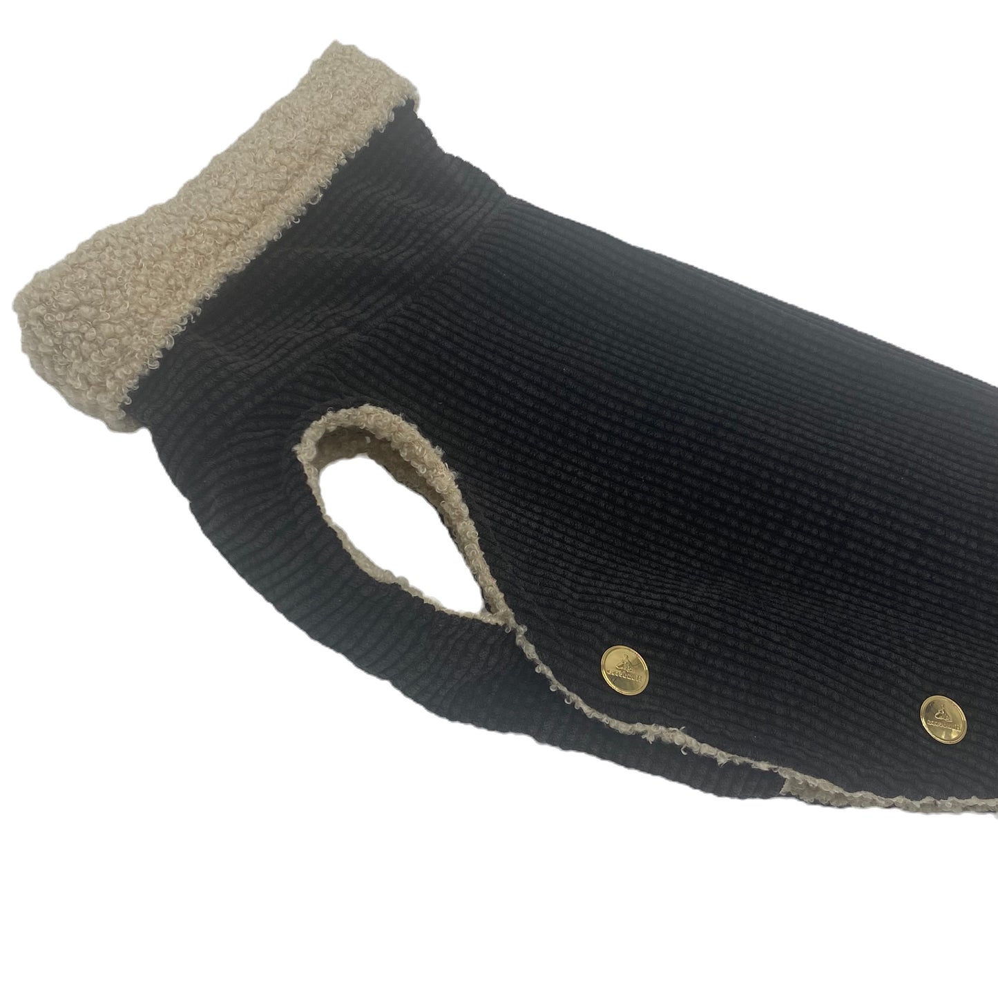 Hundemantel Cord MIDNIGHT + Teddy LAMB – Ansicht 2