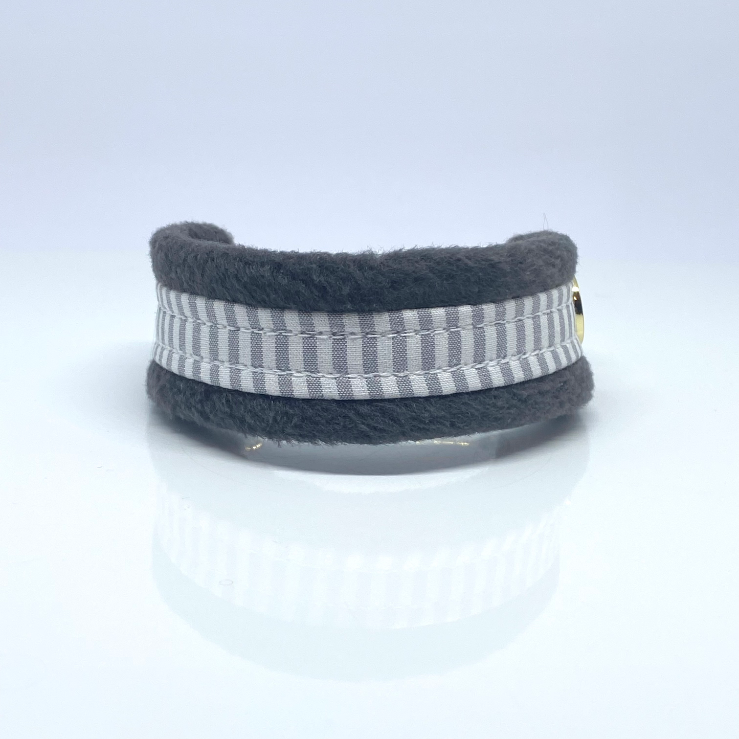 Unterlegtes Halsband MARITIM HELLGRAU + Fleece ANTHRAZIT – Ansicht 1