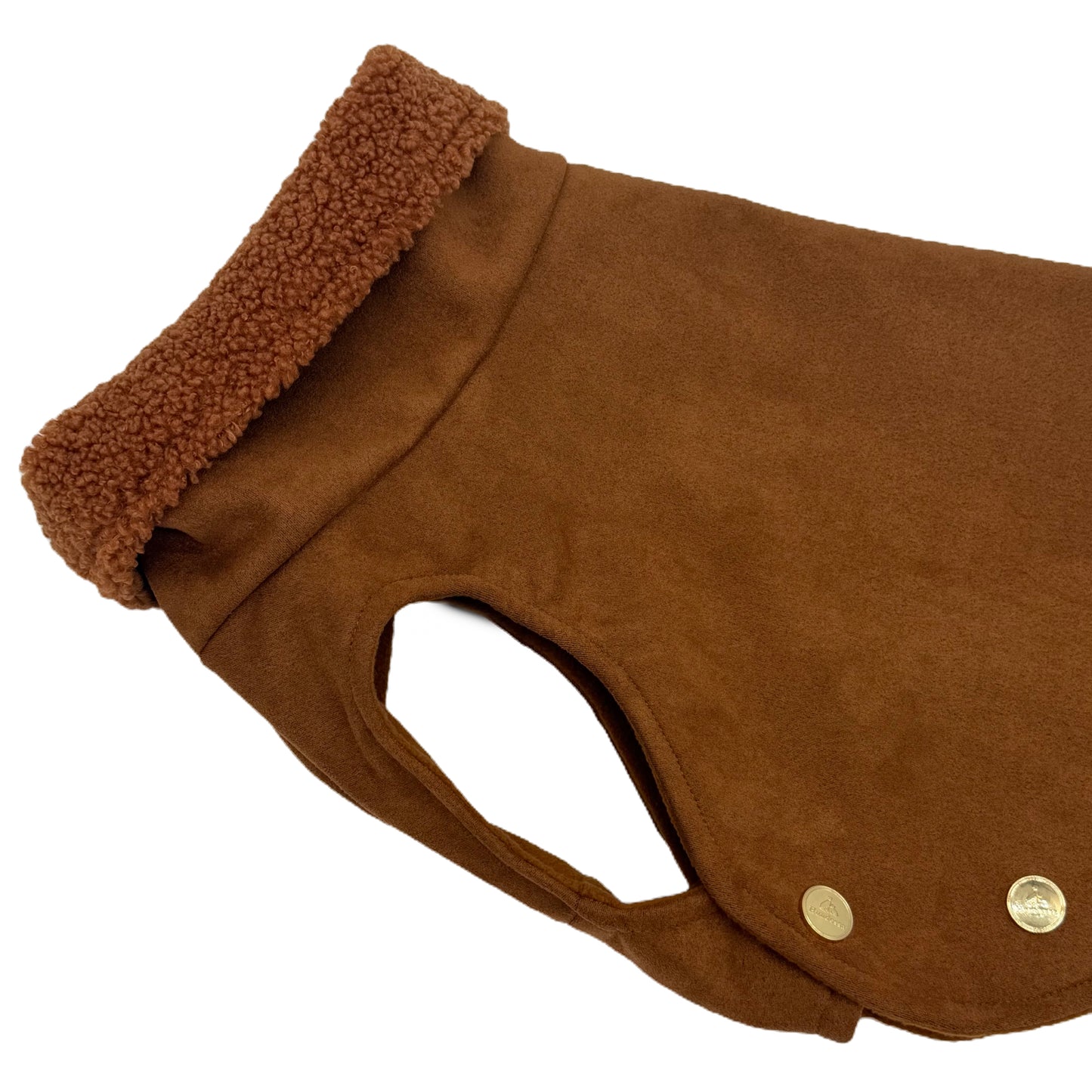 Hundemantel Velours CARAMEL mit Teddy TERRA – Ansicht 2