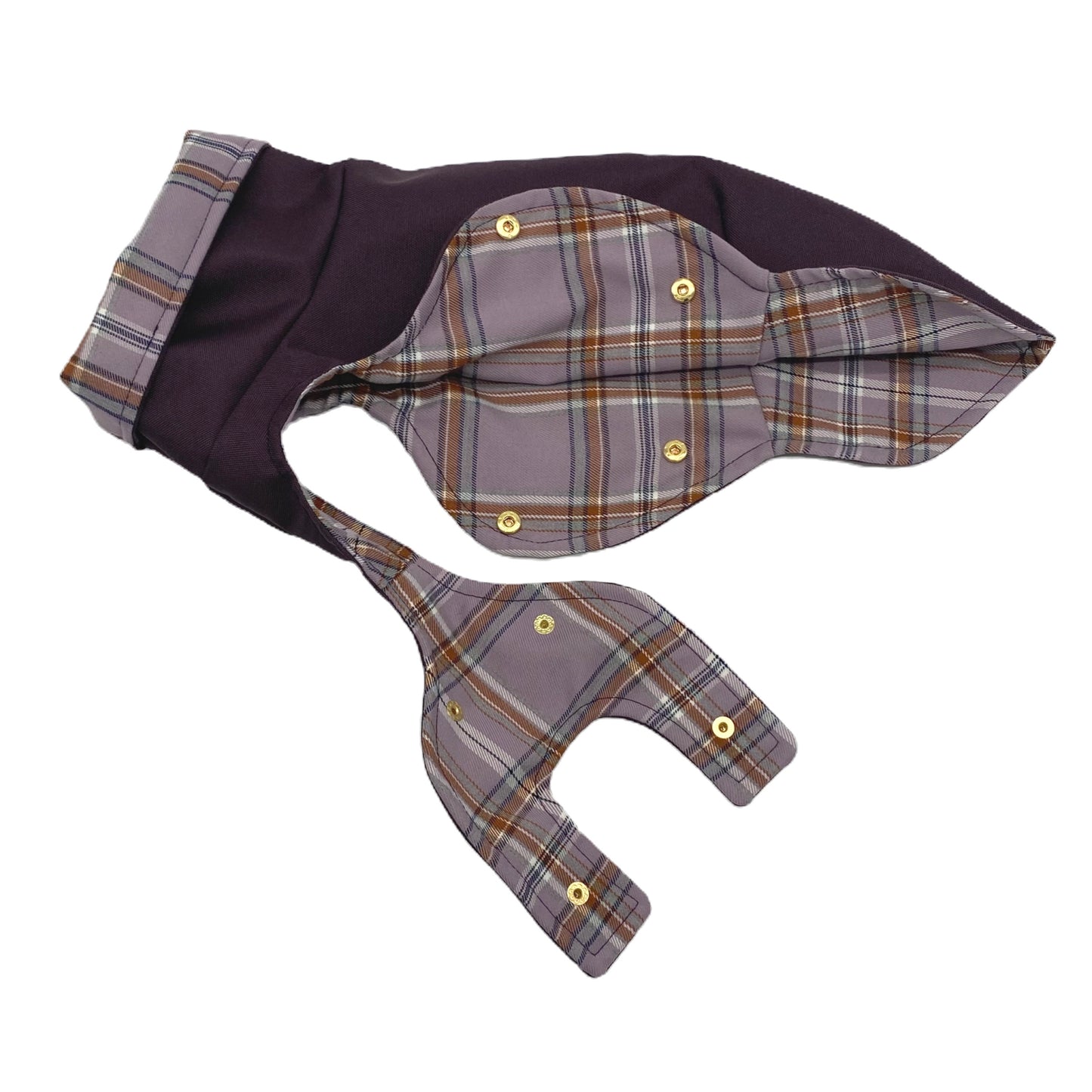 Iggy Leichter Regenmantel MULBERRY mit LILAC CHECK – Ansicht 2