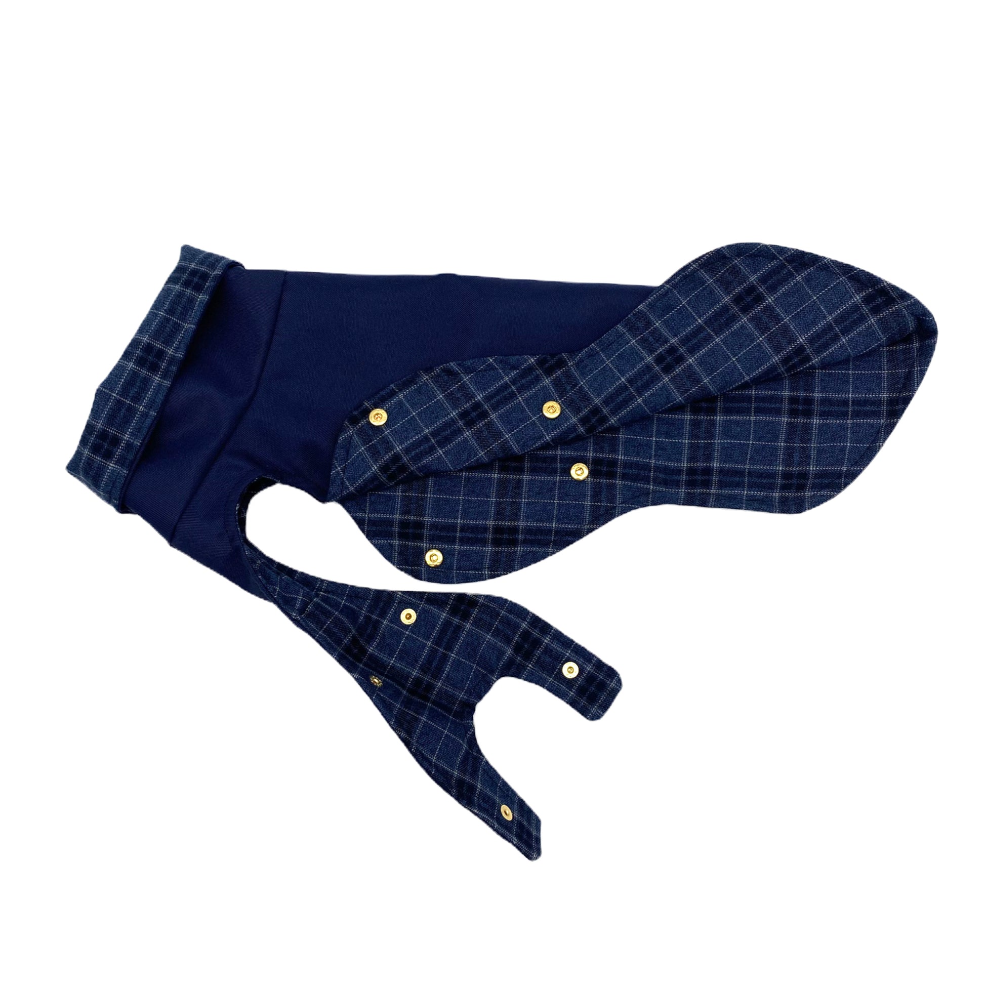 Iggy Leichter Regenmantel NAVY mit MIDNIGHT CHECK – Ansicht 2