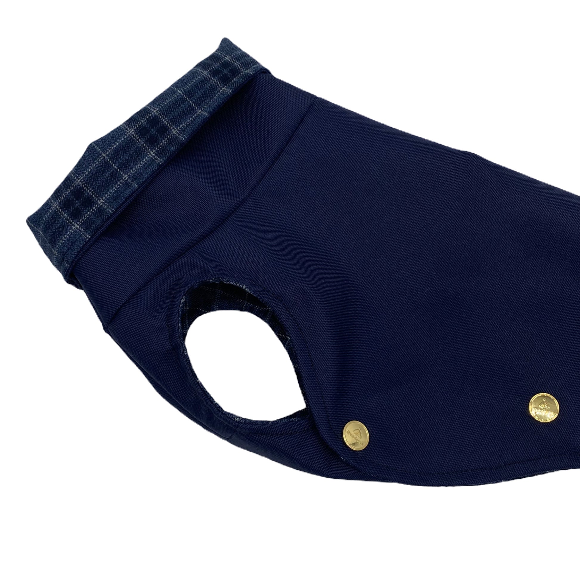 Iggy Leichter Regenmantel NAVY mit MIDNIGHT CHECK – Ansicht 3