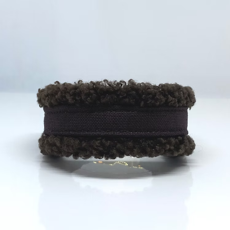 Unterlegtes Halsband WALNUT mit Teddy DARK MOCCA